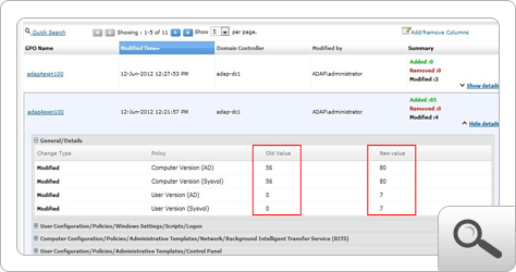 Active Directory Before / After Attribute Values Report