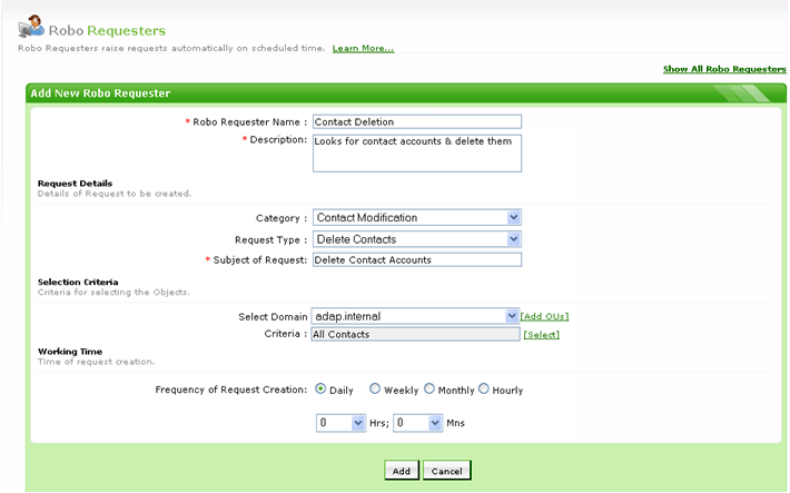 scheduler active directory contact deletion