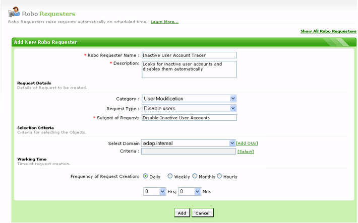 scheduler for inactive user accounts disabling