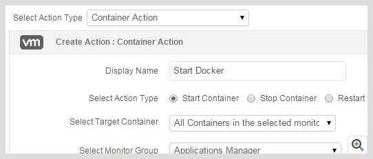 ManageEngine Applications Manager Docker Container action