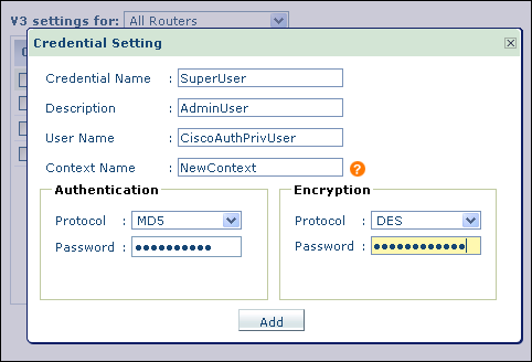 SNMP V3 Configuration