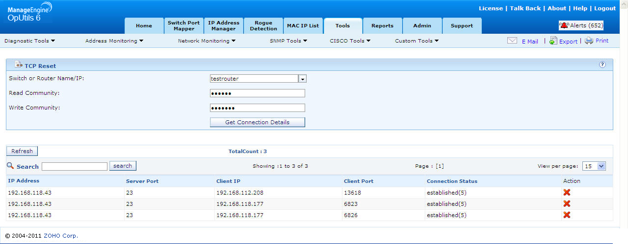 Network, bandwidth, Wake-On-LAN tools from ManageEngine OpUtils