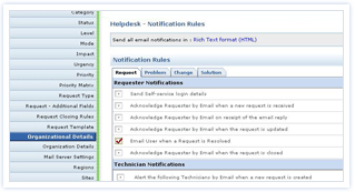 Trouble Ticket Sofware - Notification Rules