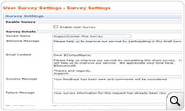 Customer Service Survey Settings