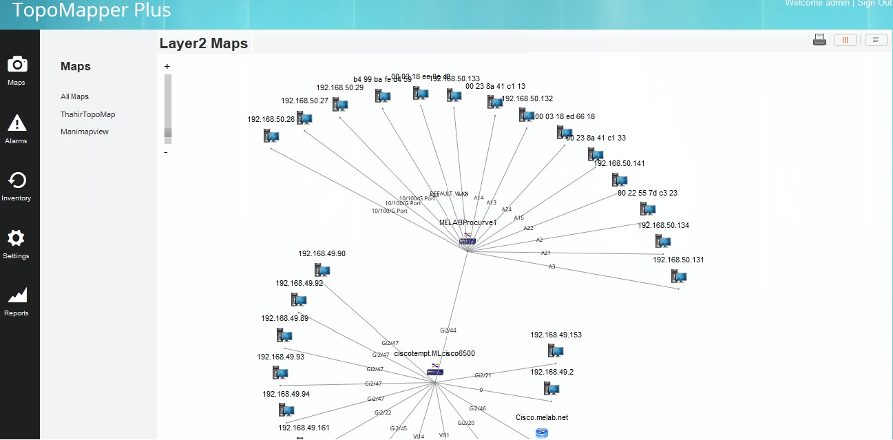 Export the network map to PDF