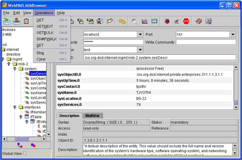 MIB Browser SNMP Operations