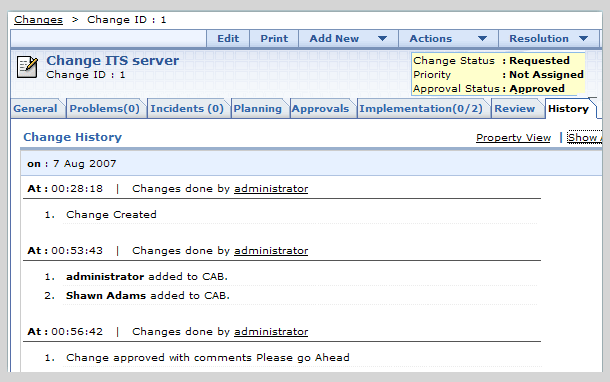 ITIL变更管理 - ManageEngine ServiceDesk Plus